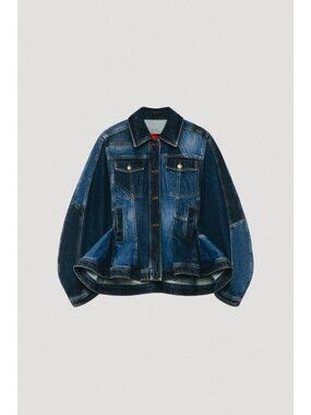 ZARA LIMITED EDITION PATCHWORK PEPLUM DENIM JACKET